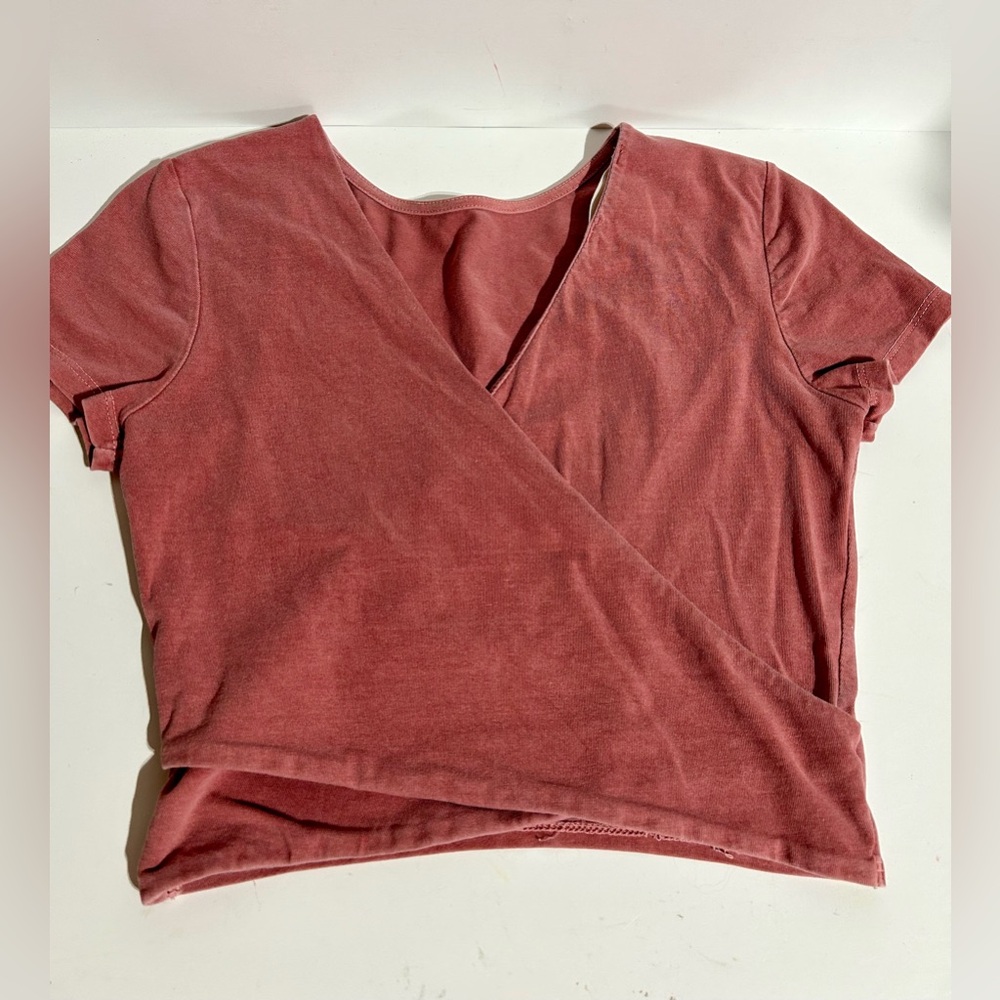 Aeropostale Two Way Crop Top Womens S Small Dark Mauve Rust Cross Body